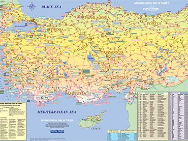 Archaeological Map of Turkey map