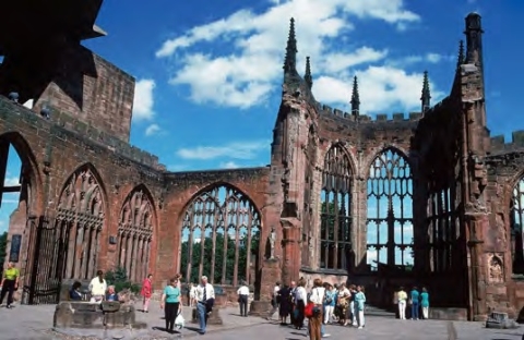 St Michaels Cathedral, Coventry - England with John Wesley and C.S. Lewis