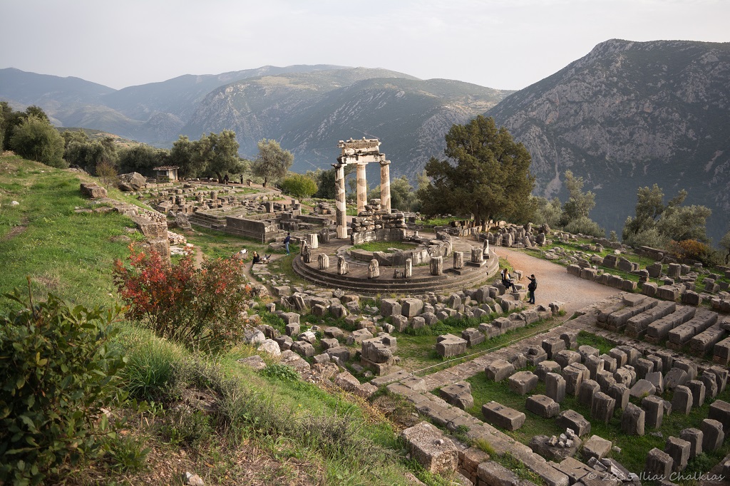 The Tholos at the sanctuary of Athena Pronoia, Delphi, Greece. - Biblical Greece Fam Trip