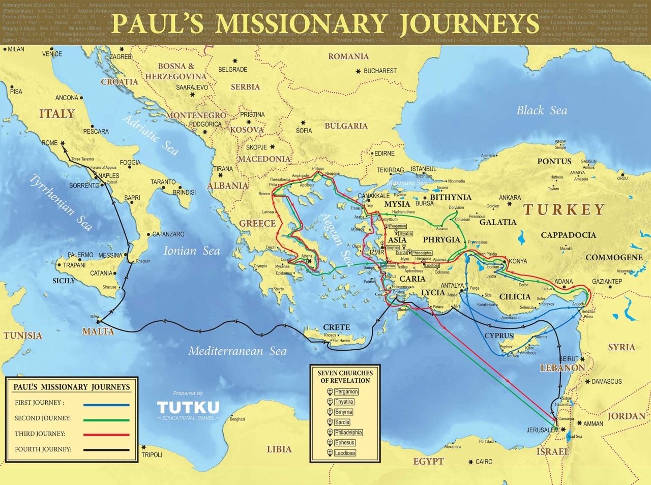 Paul’s Missionary Journeys map